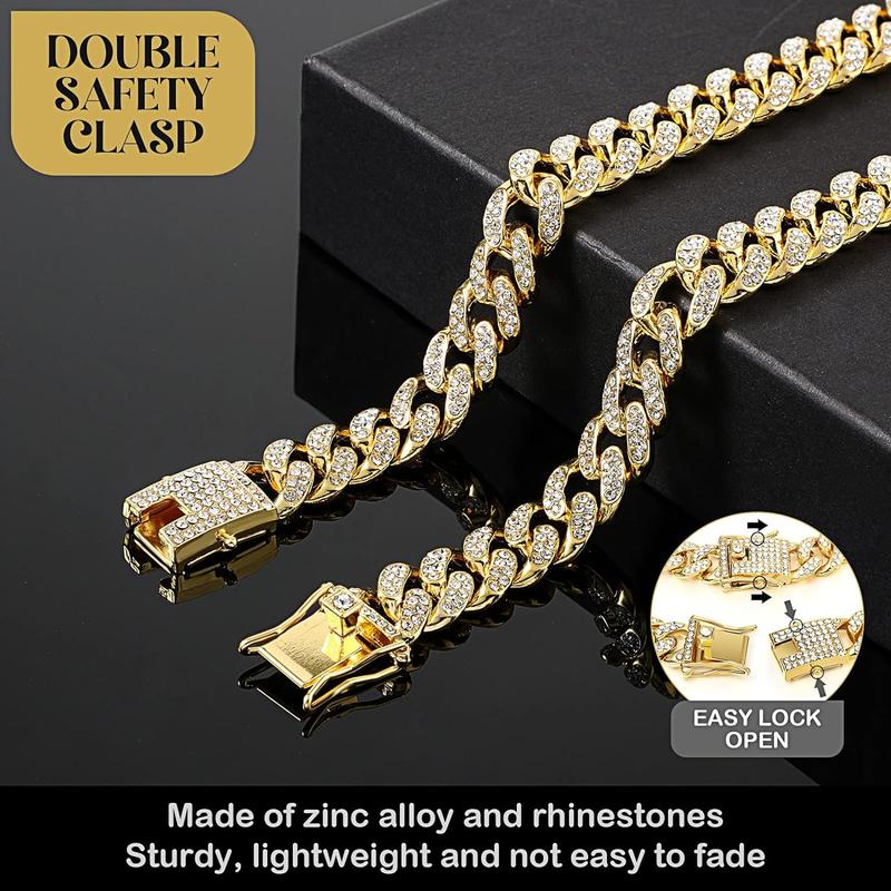 Diamond Chain Dog Collar with Secure Buckle