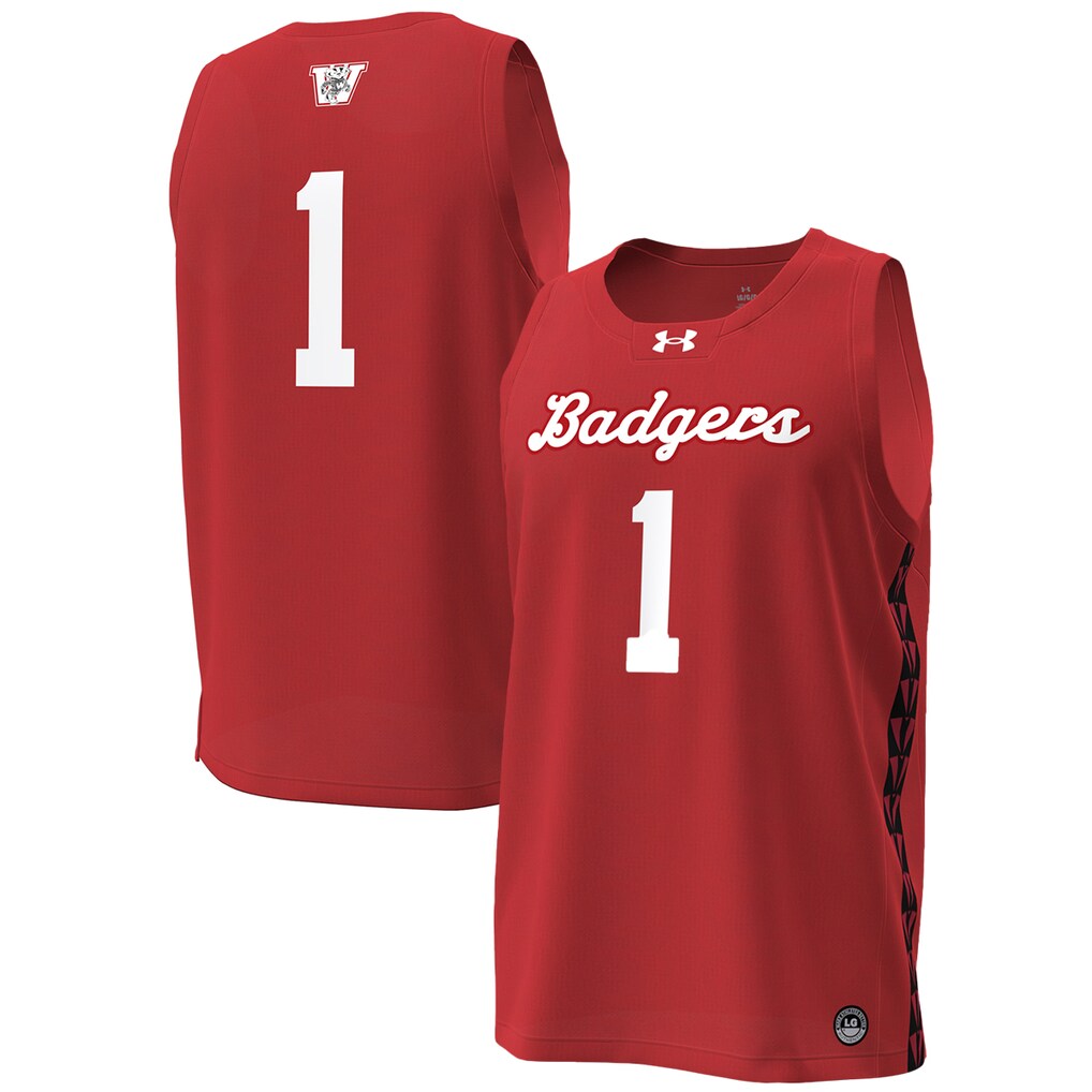 Men's Under Armour #1 Red Wisconsin Badgers Special Game Replica Basketball Jersey - Jersey