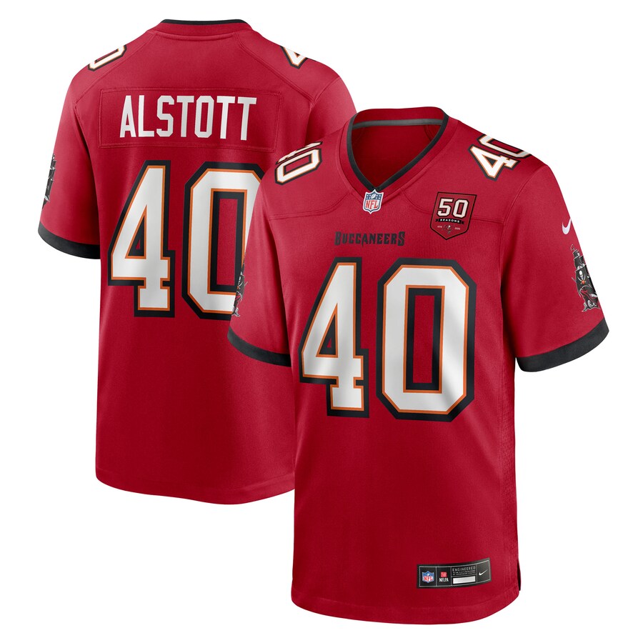 Men's Tampa Bay Buccaneers Mike Alstott Nike Red 50th Anniversary Game Jersey - Jersey