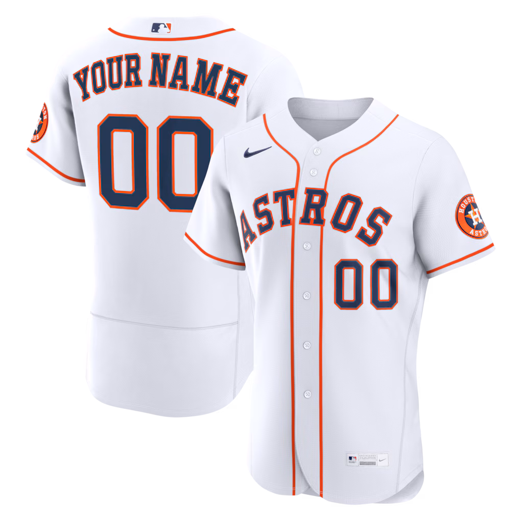 Men's Houston Astros Nike White Home Authentic Custom Jersey - Jersey