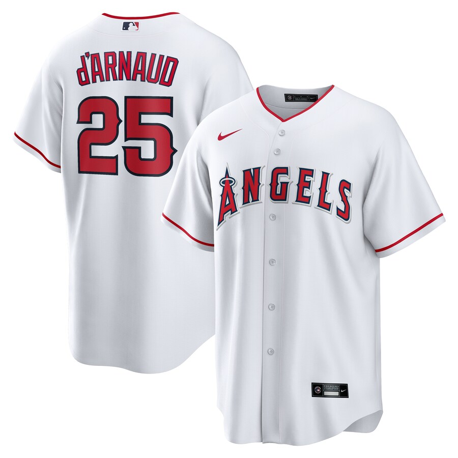 Men's Los Angeles Angels Travis d'Arnaud Nike White Home Replica Jersey - Jersey