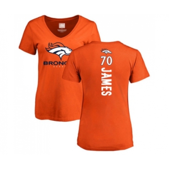 Football Women's Denver Broncos #70 Ja'Wuan James Orange Backer T-Shirt - Jersey