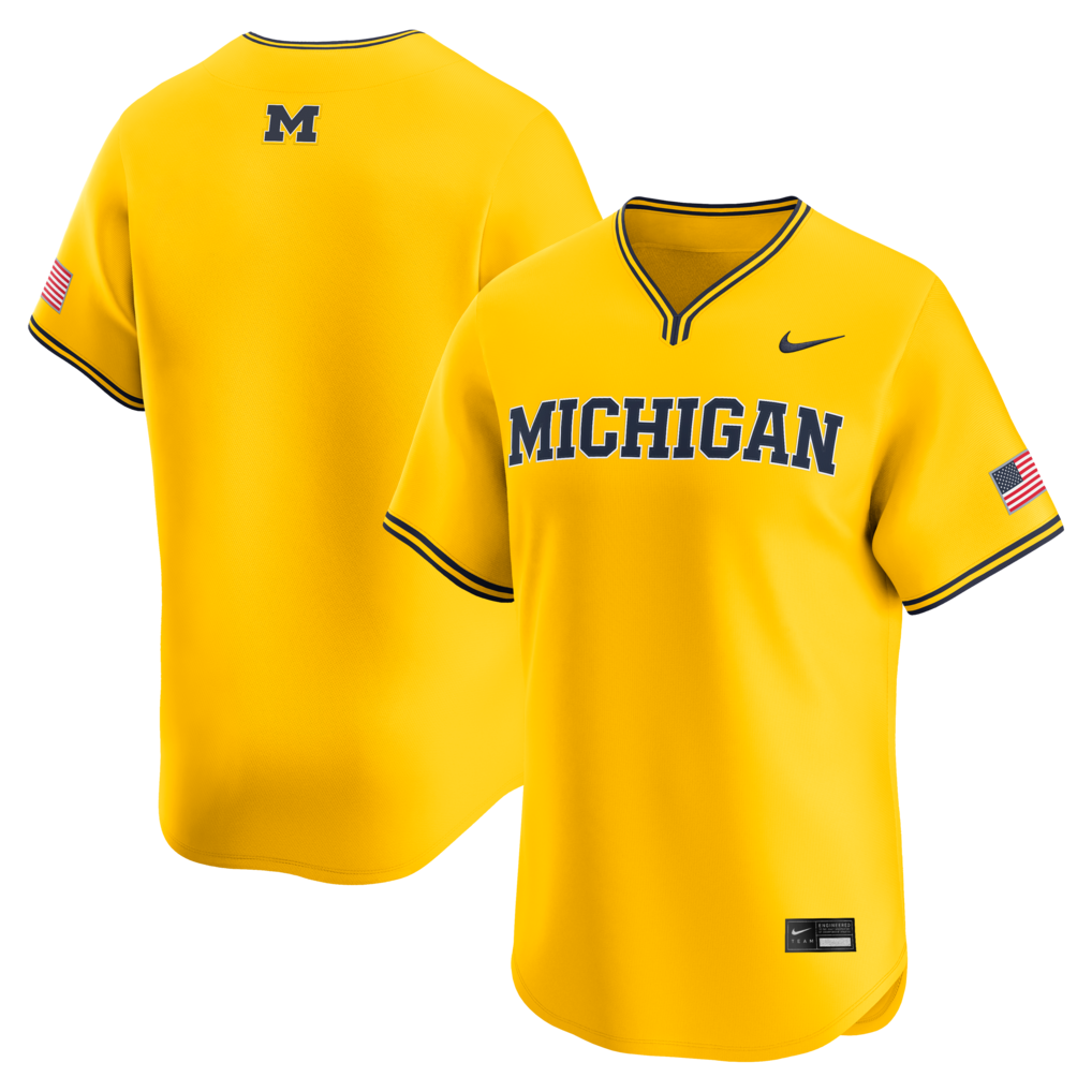 Men's Nike Maize Michigan Wolverines Alternate Limited Baseball Jersey - Jersey