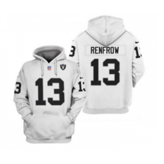 Men's Las Vegas Raiders #13 Hunter Renfrow 2021 White Pullover Football Hoodie - Jersey