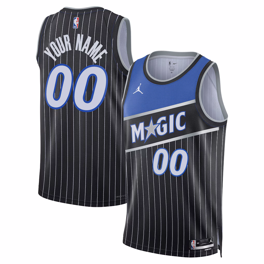 Unisex Orlando Magic Jordan Brand Black Swingman Custom Jersey - Statement Edition - Jersey