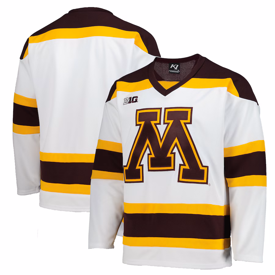 Men's  White Minnesota Golden Gophers Replica Hockey Jersey - Jersey