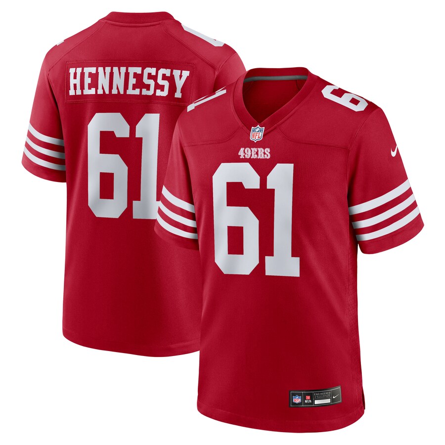 Men's San Francisco 49ers Matt Hennessy Nike Scarlet Team Game Jersey - Jersey