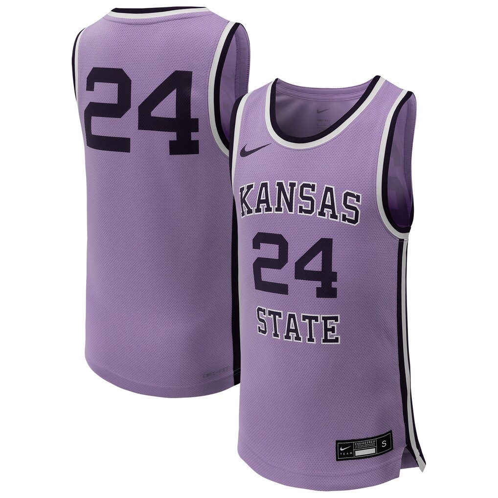 Youth Nike #24 Lavender Kansas State Wildcats Replica Basketball Jersey - Jersey