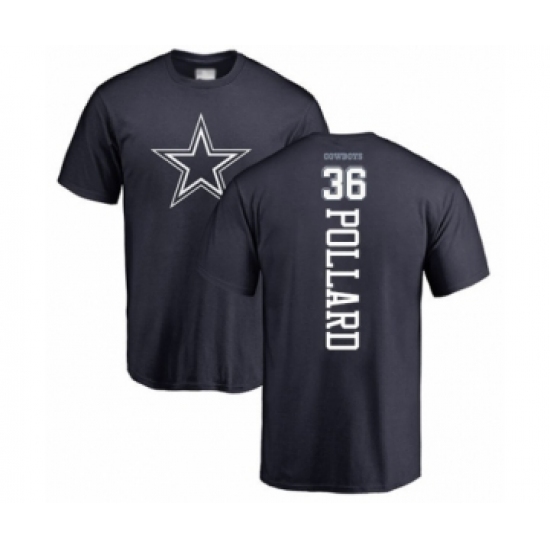 Football Dallas Cowboys #36 Tony Pollard Navy Blue Backer T-Shirt - Jersey