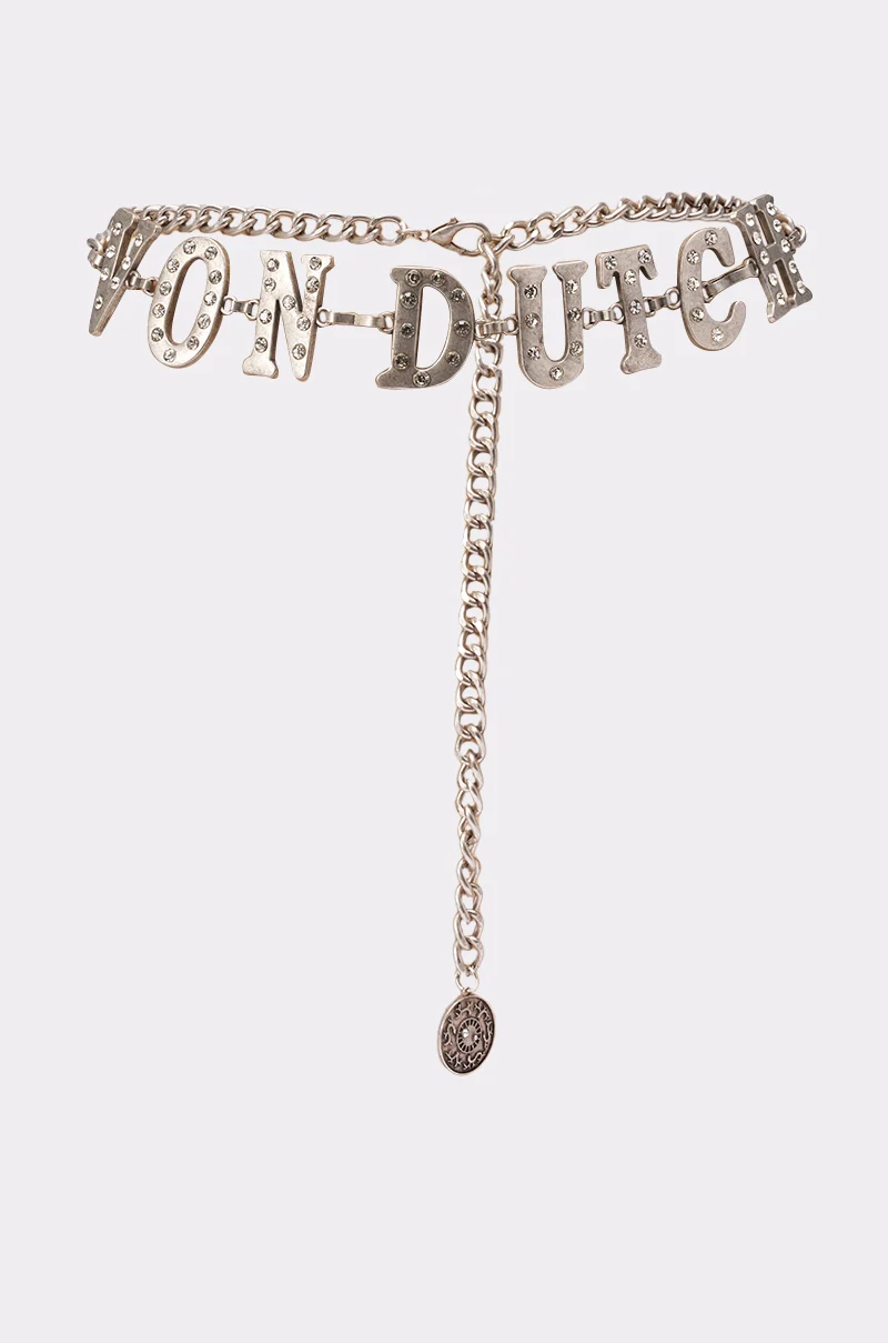 VON DUTCH RHINESTONE CHAIN BELT - Akira Wear