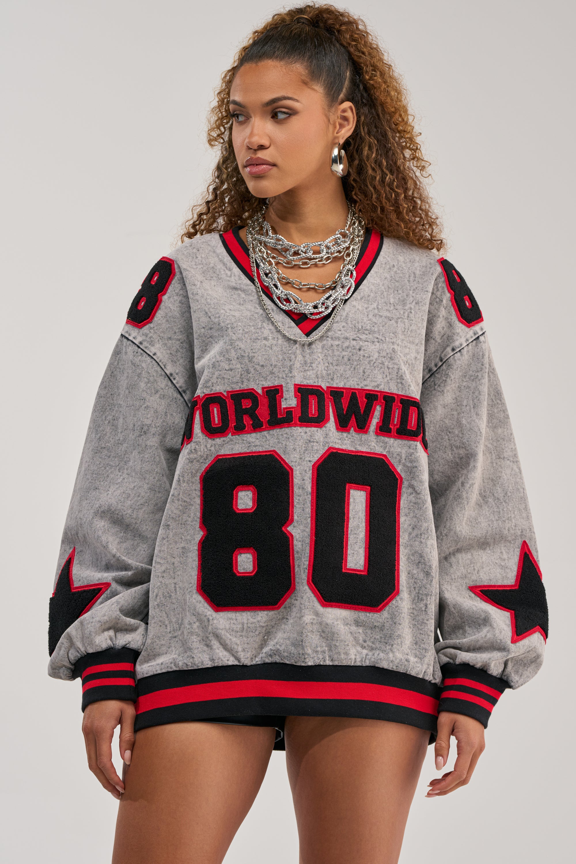 IN MY OWN WORLD DENIM SWEATSHIRT - Akira Wear