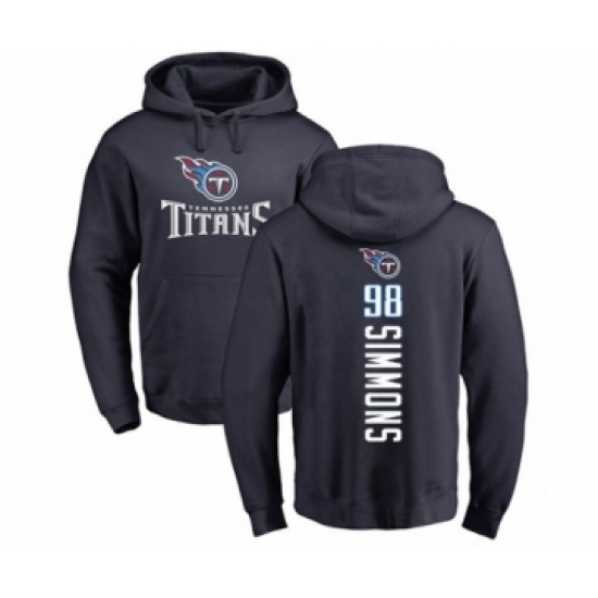 Football Tennessee Titans #98 Jeffery Simmons Navy Blue Backer Pullover Hoodie - Jersey