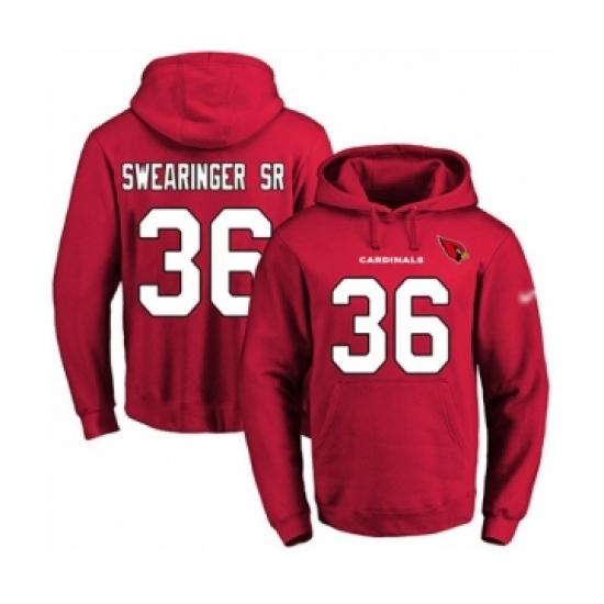 Football Men's Arizona Cardinals #36 D.J. Swearinger SR Red Name & Number Pullover Hoodie - Jersey