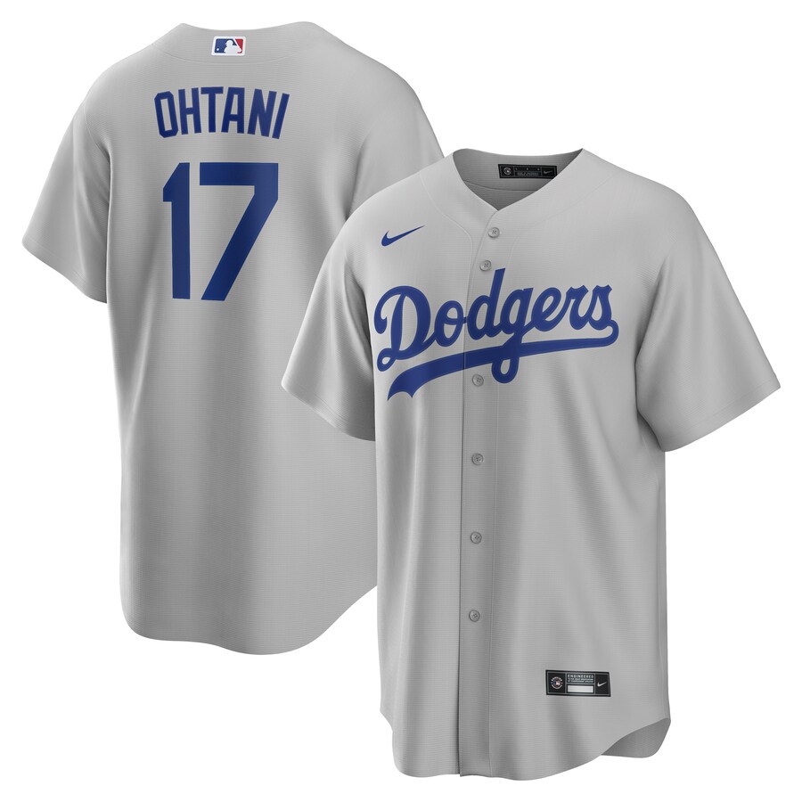 Men's Los Angeles Dodgers Shohei Ohtani Nike Gray Alternate Road Replica Jersey - Jersey
