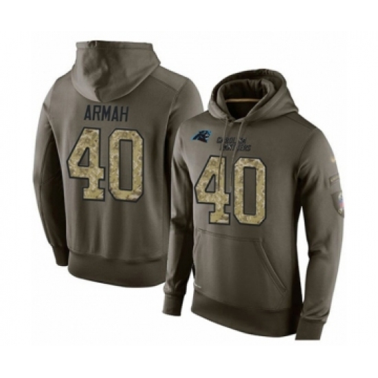 Football Carolina Panthers #40 Alex Armah Green Salute To Service Men's Pullover Hoodie - Jersey
