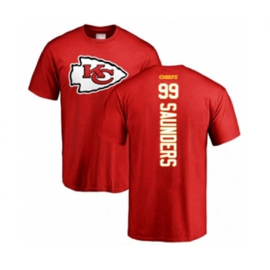 Football Kansas City Chiefs #99 Khalen Saunders Red Backer T-Shirt - Jersey