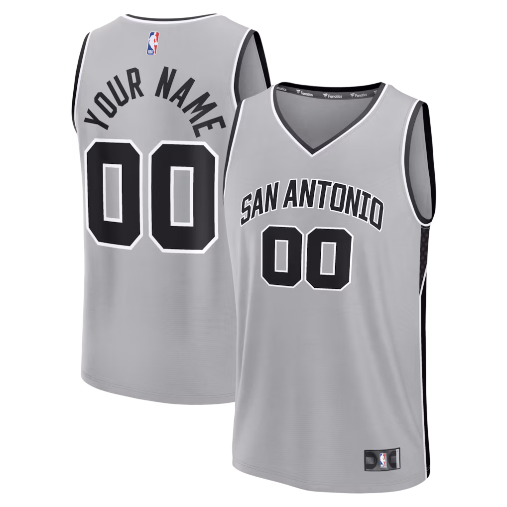 Youth San Antonio Spurs Fanatics Silver Fastbreak Custom Jersey - Statement Edition - Jersey