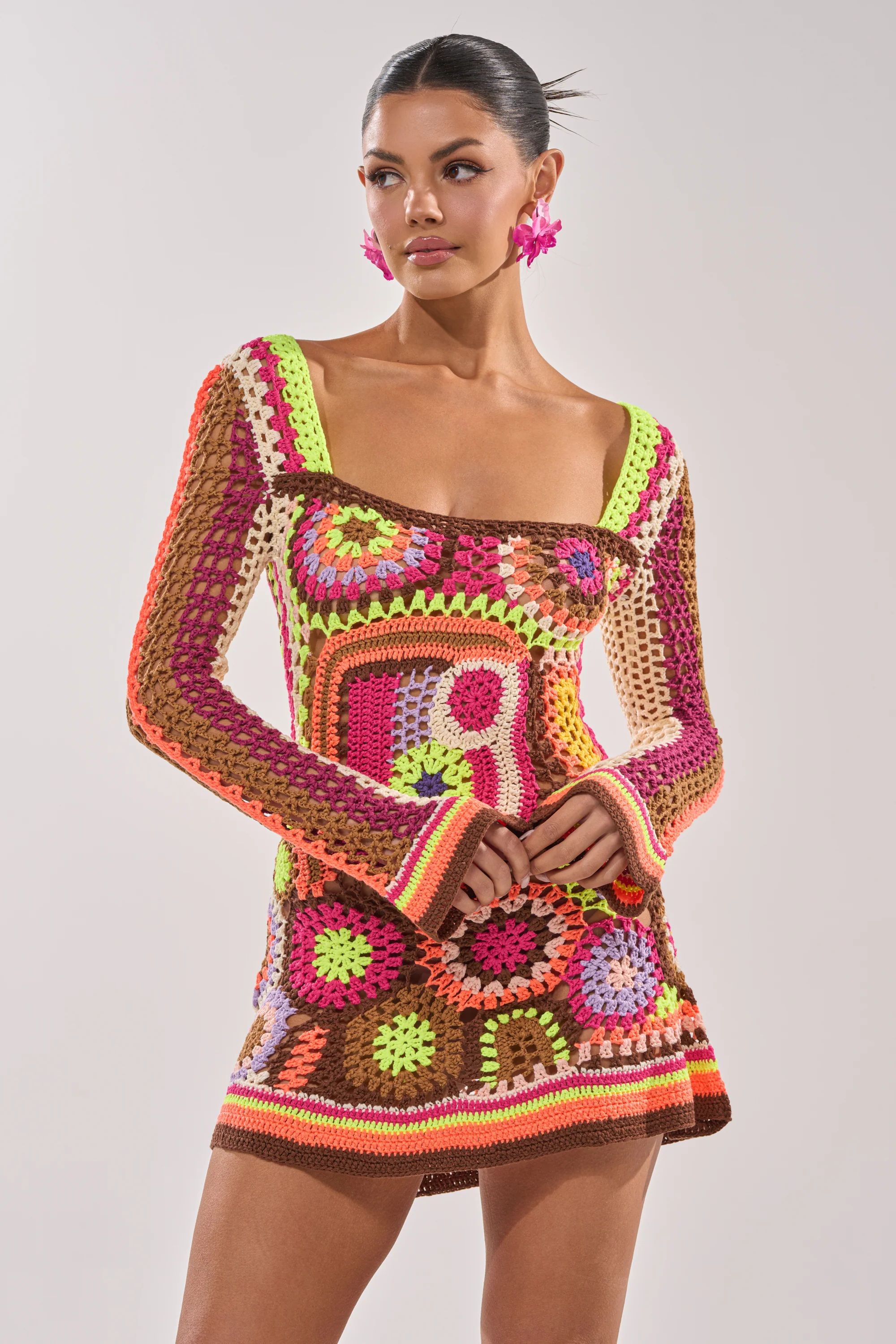 CABANA CROCHET MINI DRESS - Akira Wear