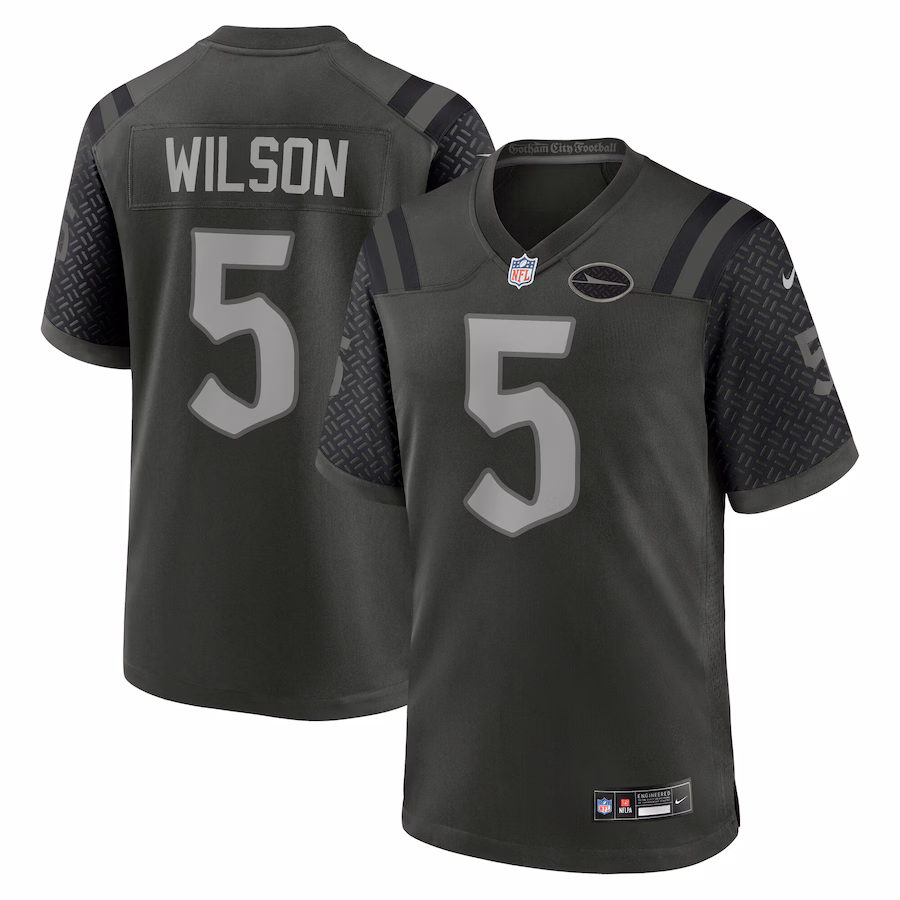 Men's New York Jets Garrett Wilson Nike Gotham Green 2025 Rivalries Collection Game Jersey - Jersey