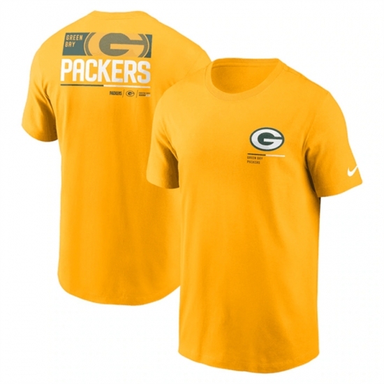 Men's Green Bay Packers Yellow Team Incline T Shirt - Jersey