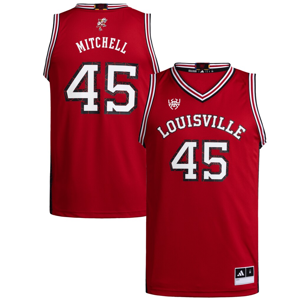 Men's adidas Donovan Mitchell Red Louisville Cardinals Replica Swingman Jersey - Jersey