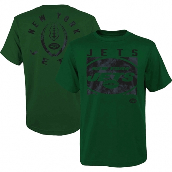 Men's New York Jets Green Preschool Liquid Camo Logo T Shirt - Jersey