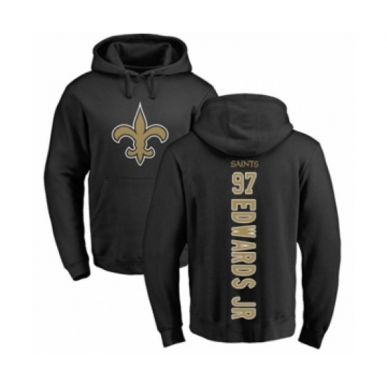 Football New Orleans Saints #97 Mario Edwards Jr Black Backer Pullover Hoodie - Jersey