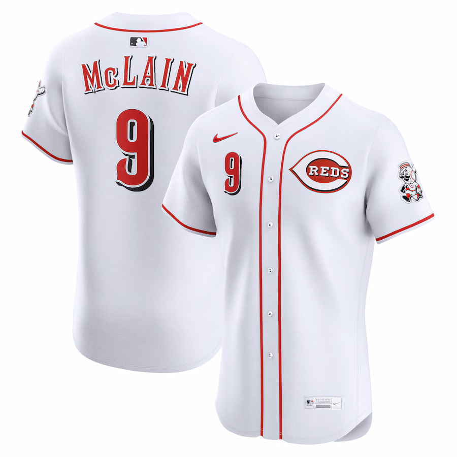 Men's Cincinnati Reds Matt McLain Nike White Home Elite Jersey - Jersey