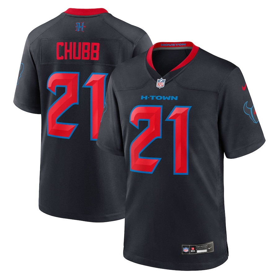 Men's Houston Texans Nick Chubb Nike Navy Alternate 2 Game Jersey - Jersey