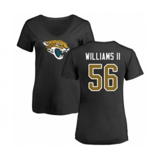 Football Women's Jacksonville Jaguars #56 Quincy Williams II Black Name & Number Logo Slim Fit T-Shirt - Jersey