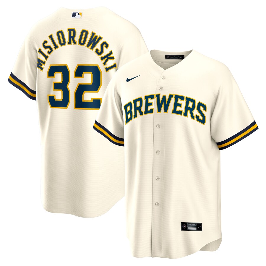 Youth Milwaukee Brewers Jacob Misiorowski Nike Cream Home Replica Jersey - Jersey