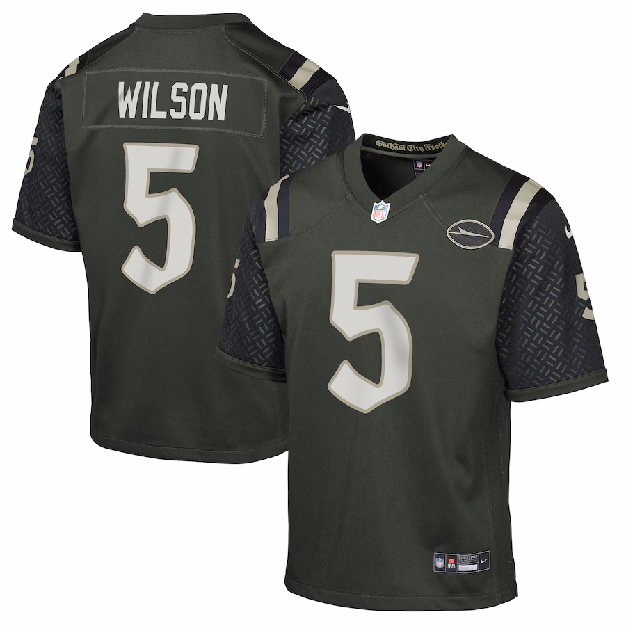 Youth New York Jets Garrett Wilson Nike Gotham Green 2025 Rivalries Collection Game Jersey - Jersey