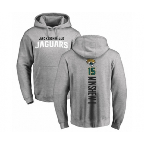 Football Jacksonville Jaguars #15 Gardner Minshew II Ash Backer Pullover Hoodie - Jersey