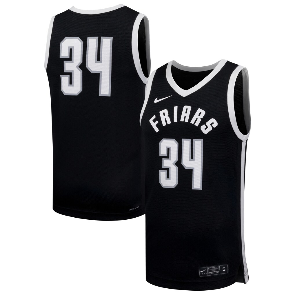 Men's Nike #34 Black Providence Friars Replica Basketball Jersey - Jersey