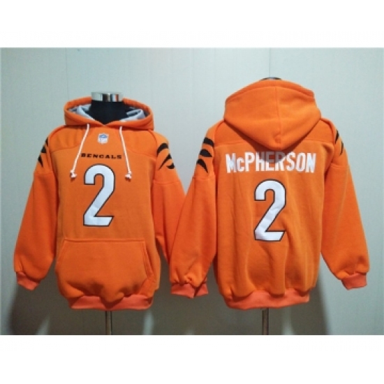 Men's Cincinnati Bengals #2 Evan McPherson Orange Pullover Hoodie - Jersey