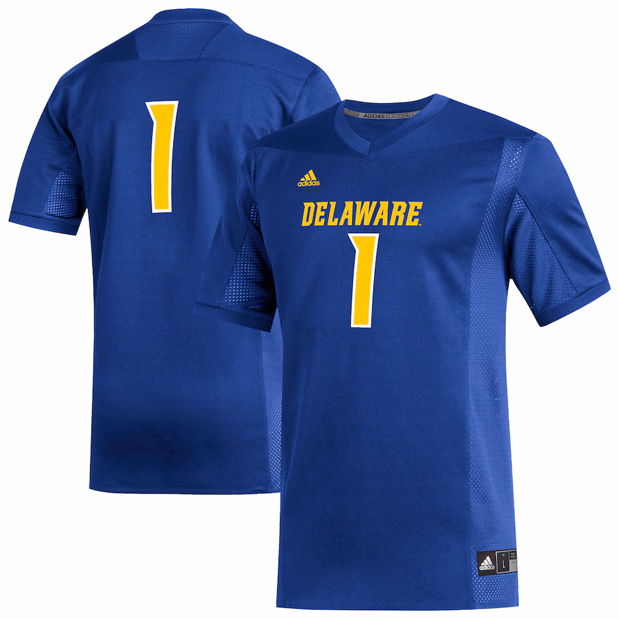 Men's adidas #1 Royal Delaware Fightin' Blue Hens Replica Football Jersey - Jersey