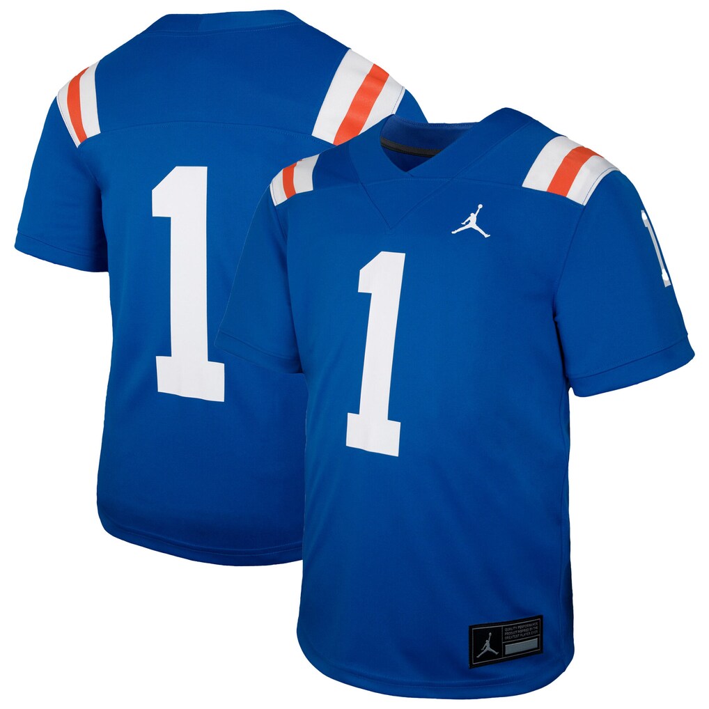 Youth Jordan Brand #1 Royal Florida Gators Alternate Football Game Jersey - Jersey