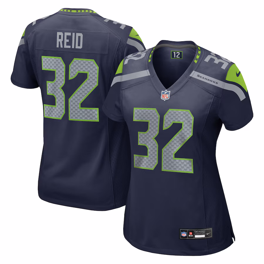Women's Seattle Seahawks Mike Reid Nike College Navy Team Game Jersey - Jersey