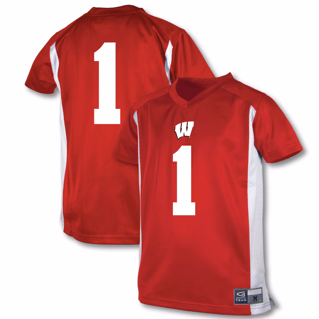 Youth Garb #1 Red Wisconsin Badgers Football Jersey - Jersey