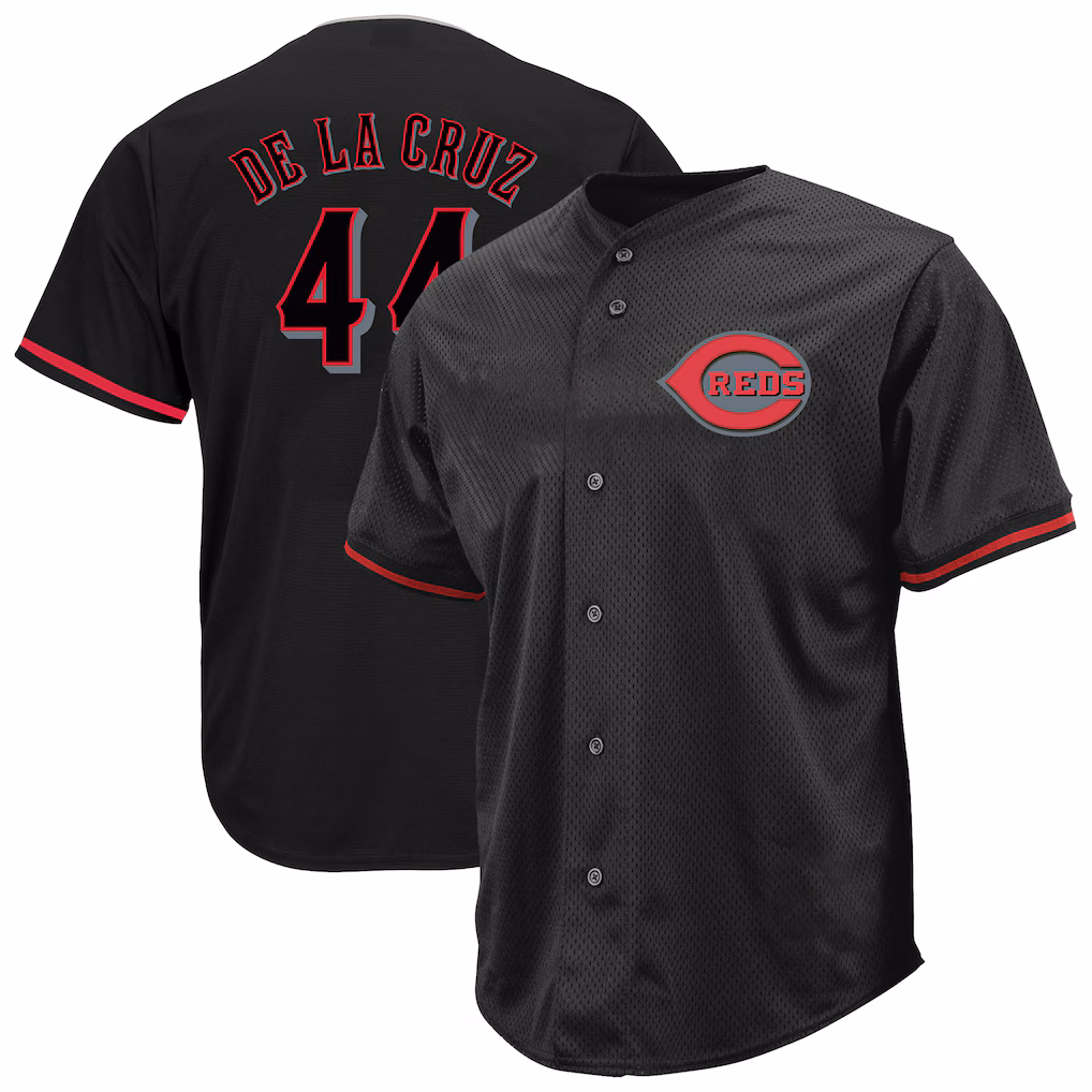 Men's Cincinnati Reds Elly De La Cruz Profile Black Big & Tall Pop Fashion Jersey - Jersey