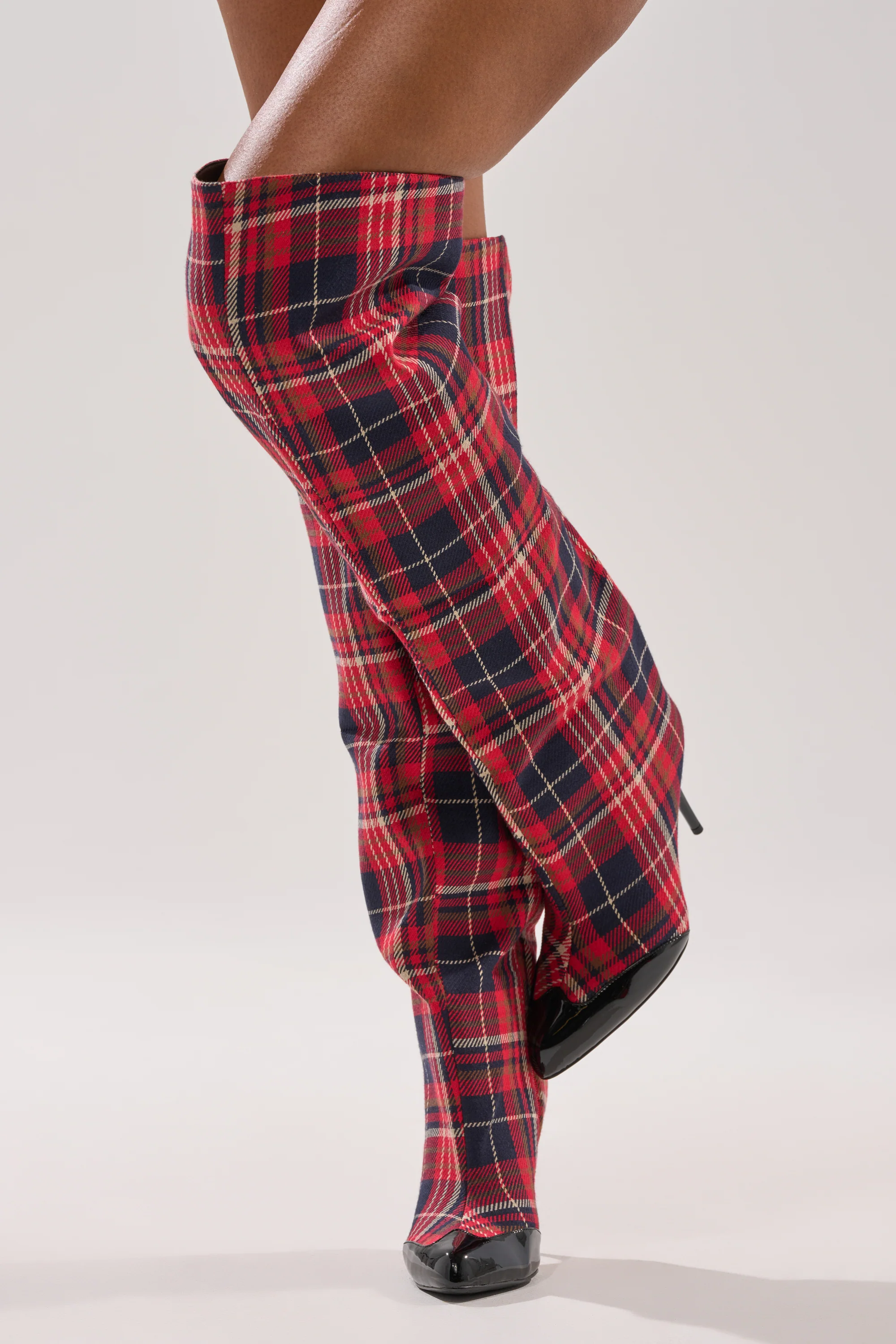AZALEA WANG LOCHANA MULTI PLAID FLANNEL SEXY BOOT - Akira Wear