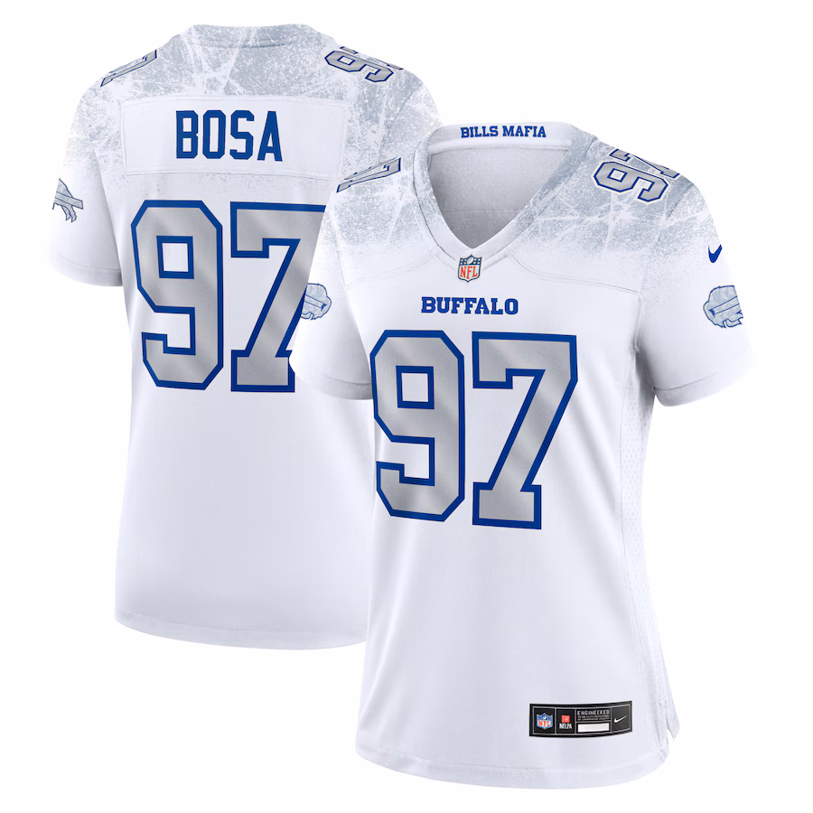 Women's Buffalo Bills Joey Bosa Nike White 2025 Rivalries Collection Game Jersey - Jersey