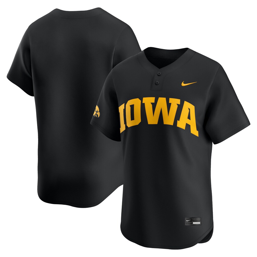 Men's Nike Black Iowa Hawkeyes Home Limited Baseball Jersey - Jersey