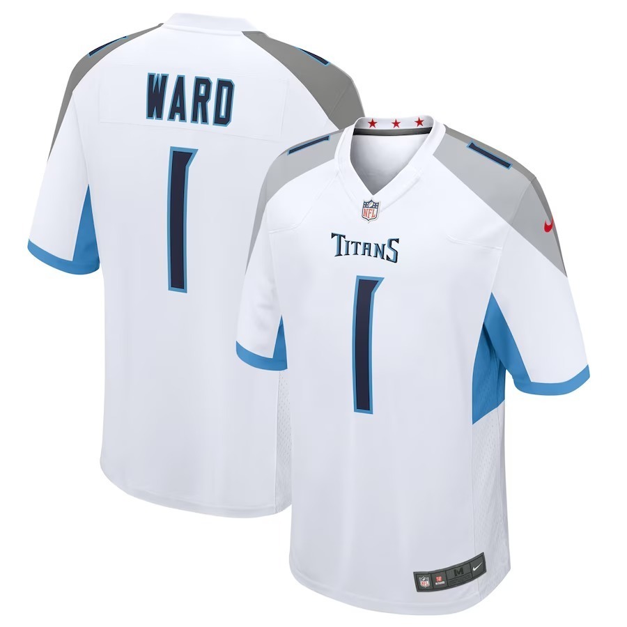 Men's Tennessee Titans Cameron Ward Nike White 2025 NFL Draft First Round Pick Game Jersey - Jersey