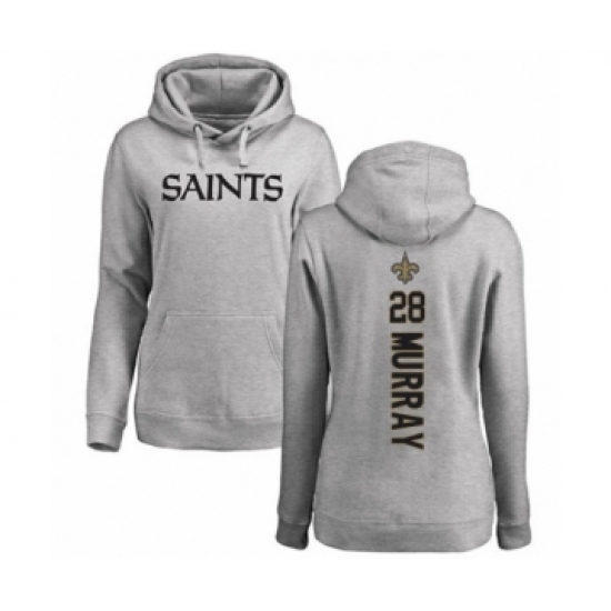 Football Women's New Orleans Saints #28 Latavius Murray Ash Backer Pullover Hoodie - Jersey