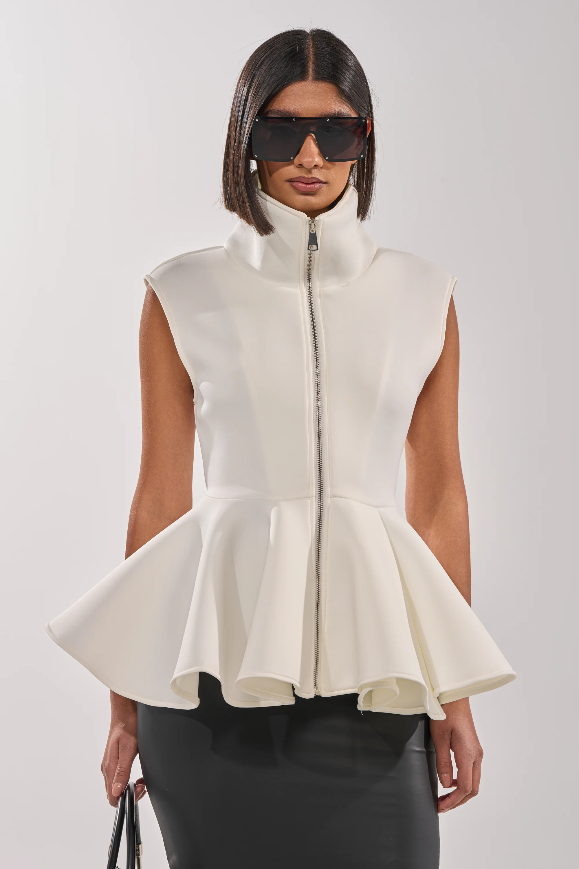 LOTTIE NEOPRENE PEPLUM VEST - Akira Wear