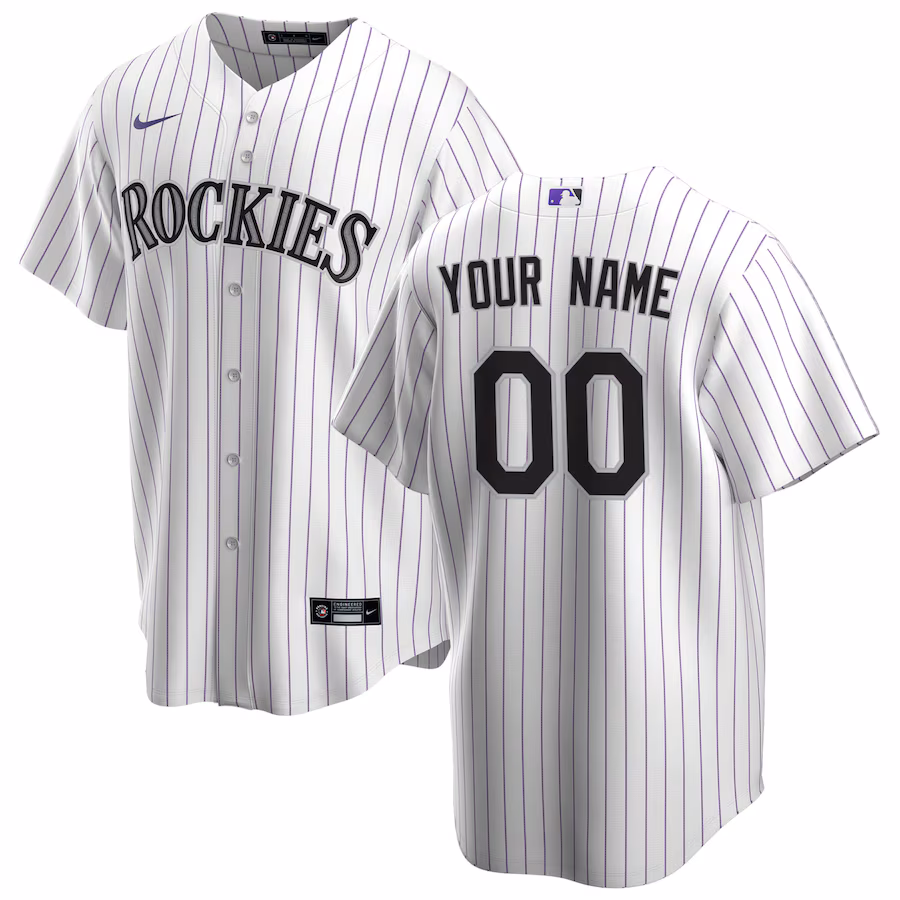 Youth Colorado Rockies Nike White Home Replica Custom Jersey - Jersey