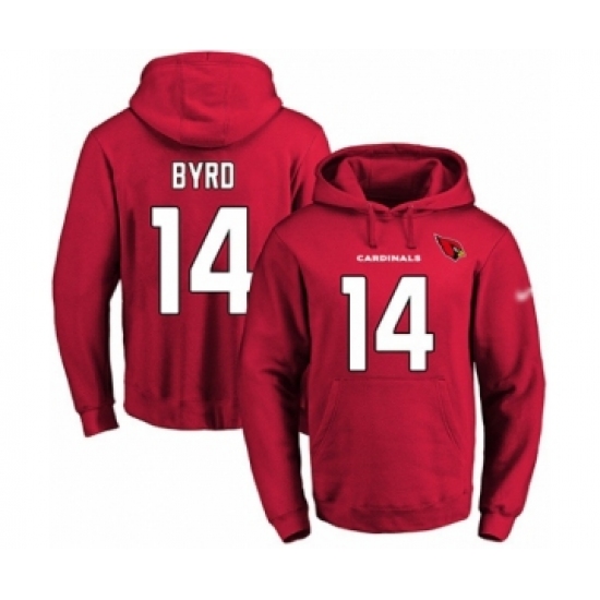Football Men's Arizona Cardinals #14 Damiere Byrd Red Name & Number Pullover Hoodie - Jersey