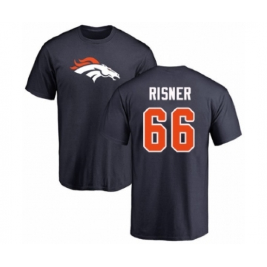 Football Denver Broncos #66 Dalton Risner Navy Blue Name & Number Logo T-Shirt - Jersey