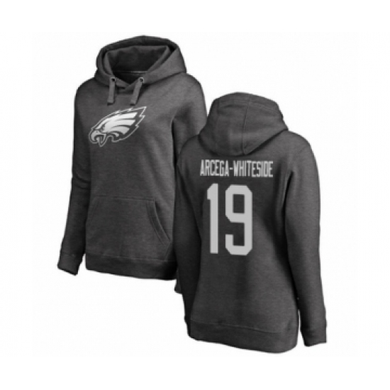 Women's Philadelphia Eagles #19 JJ Arcega-Whiteside Ash One Color Pullover Hoodie - Jersey